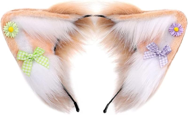 Faux Fur Fox Wolf Ear Headband for Halloween Cosplay