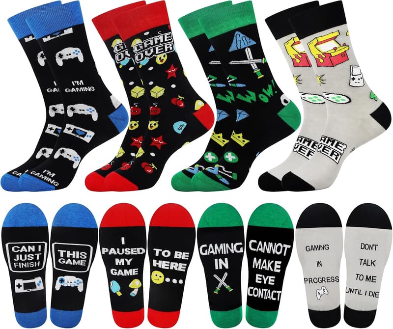 Funky Dress Crew Socks for Men - Fun Gift for Dad or Grandpa