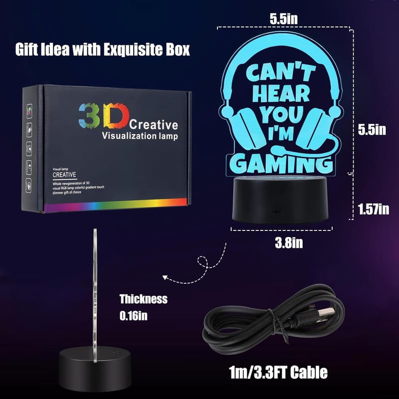 Gamer Birthday Gift: LED Acrylic Night Light for Him