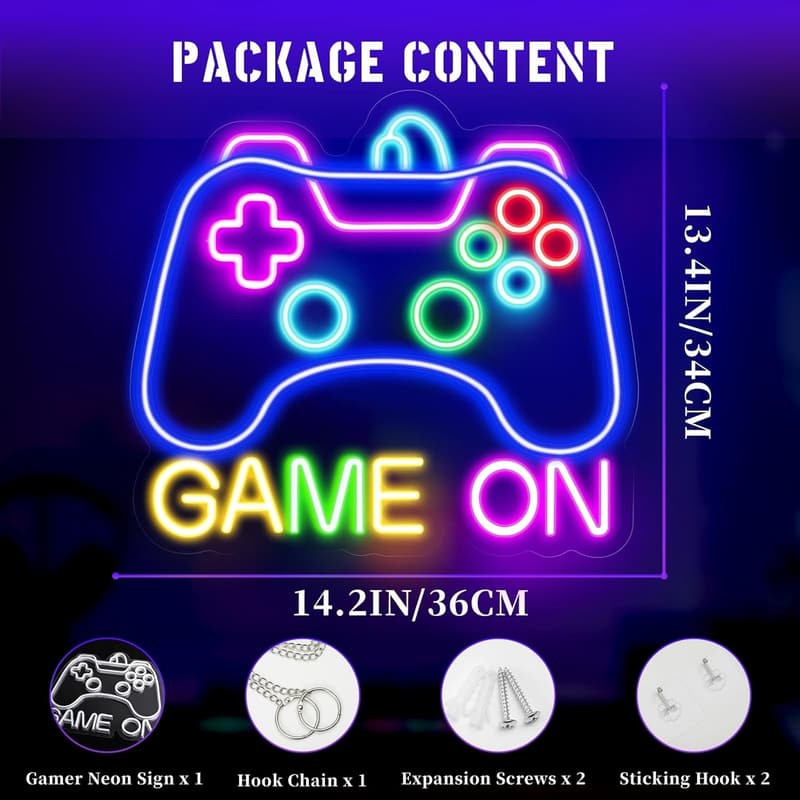 Gamer Neon LED Sign for Game Room Decor