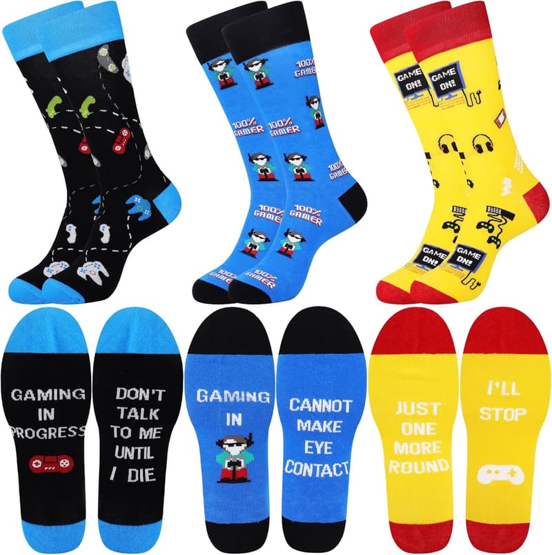 Funny Funky Dress Crew Socks for Men - Great Gift for Dads and Grandpas
