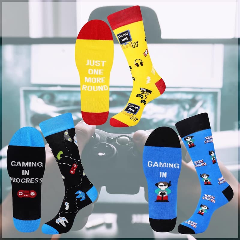 Funny Funky Dress Crew Socks for Men - Great Gift for Dads and Grandpas