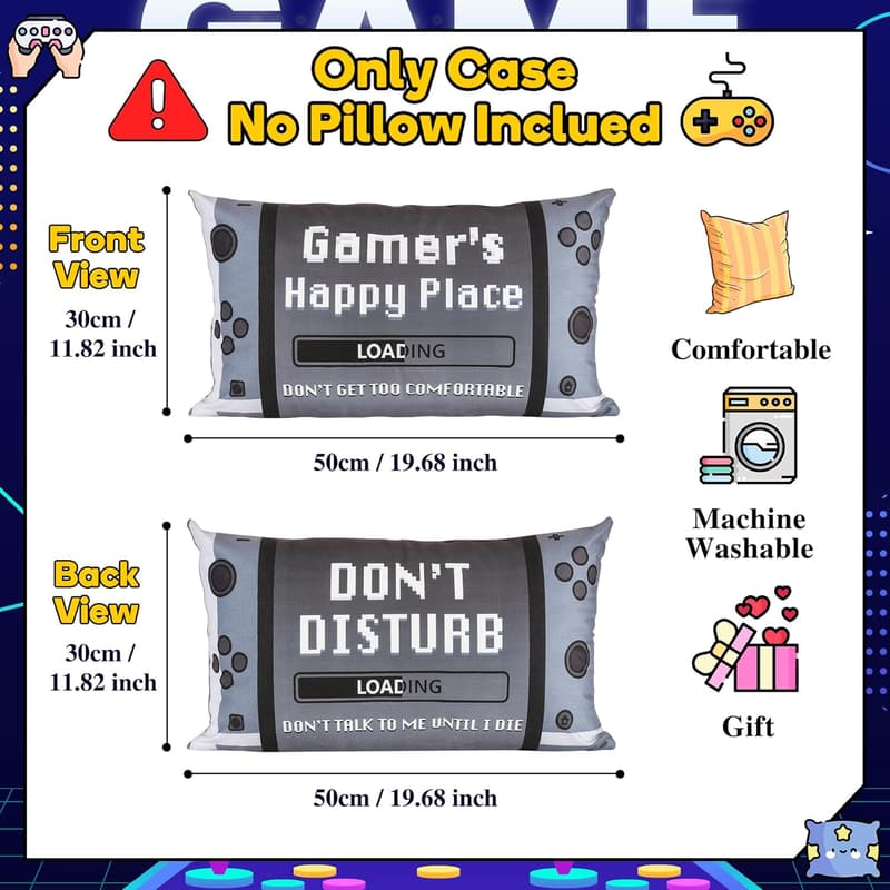 Gamer Gifts for Men: Socks & Throw Pillow Cover Set