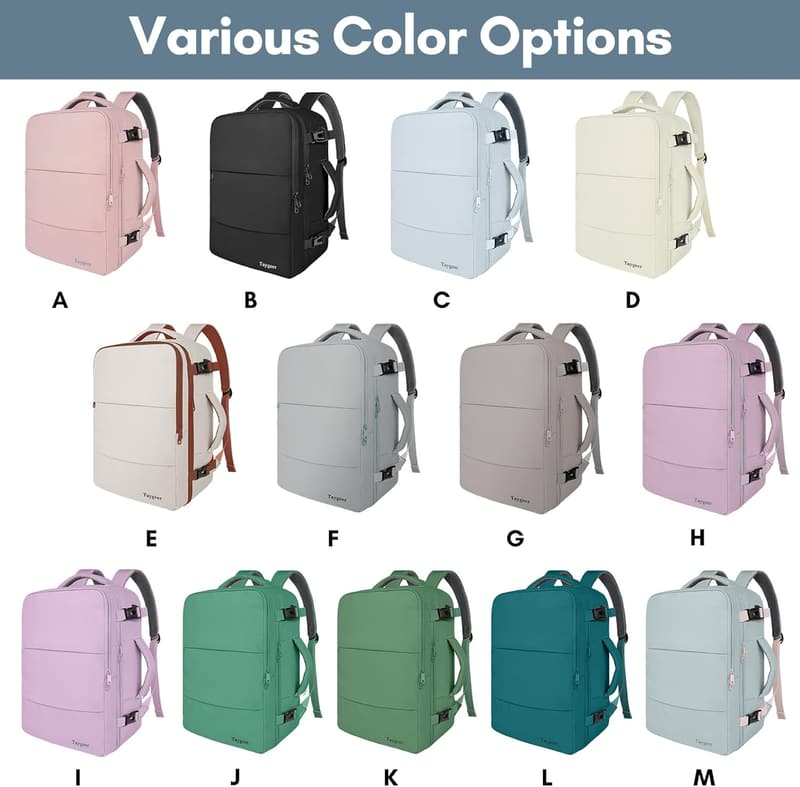 Travel Backpack with USB Port & Shoe Pouch for Men and Women