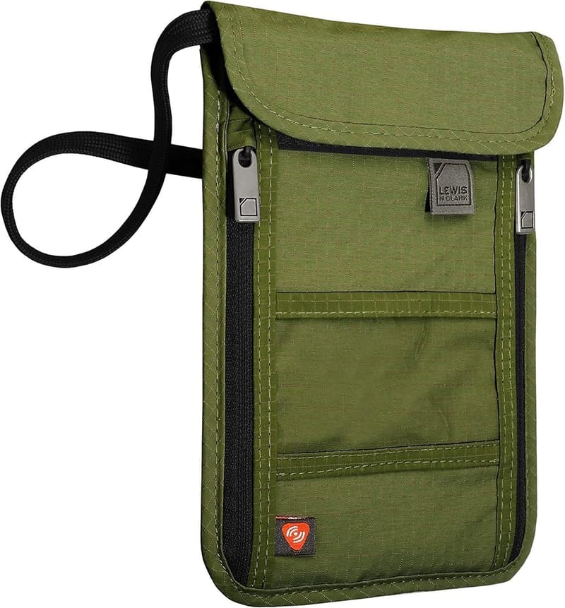 RFID Blocking Travel Wallet & Neck Pouch for Men & Women