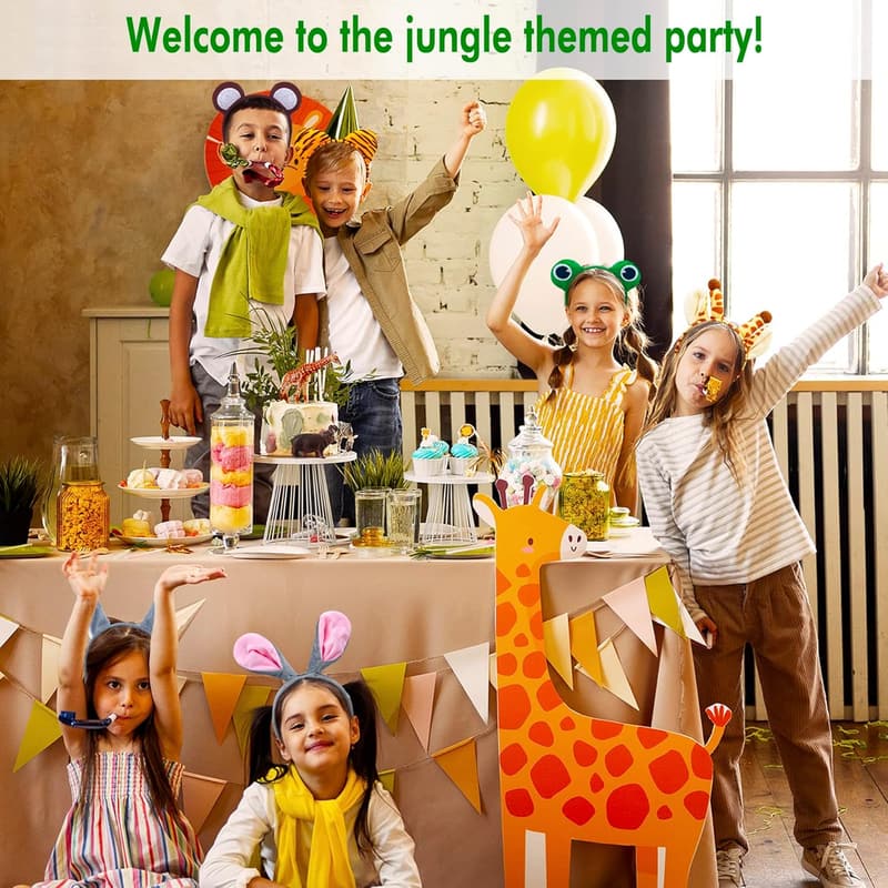 Wild One Birthday Jungle Animal Headbands - 16pcs Party Favors