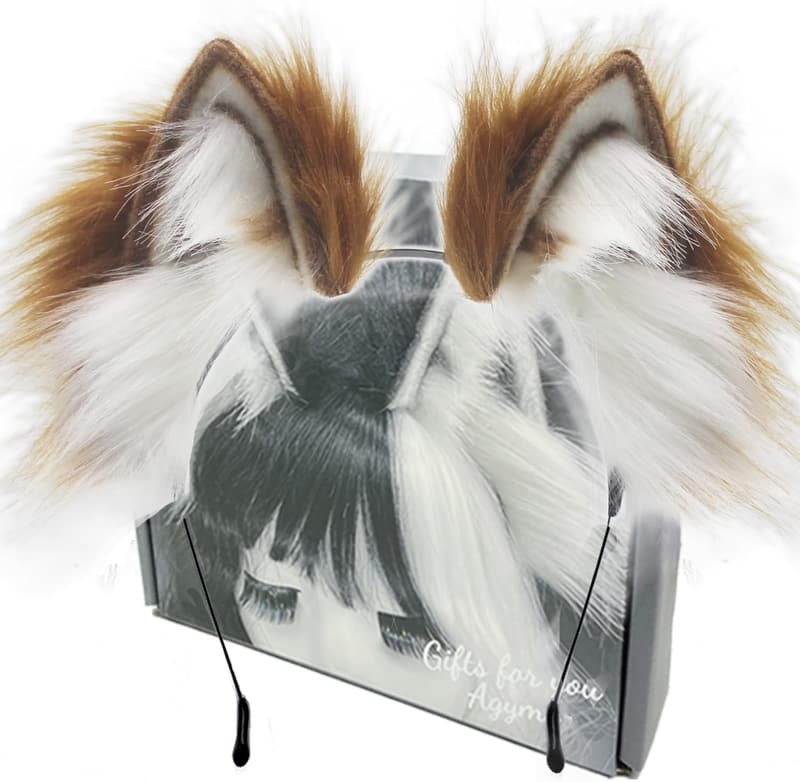 Handmade Wolf Ears Headband with Gift Box for Halloween