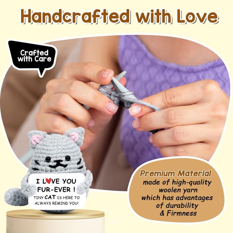 Valentine's Day Crochet Cat Gift for Couples