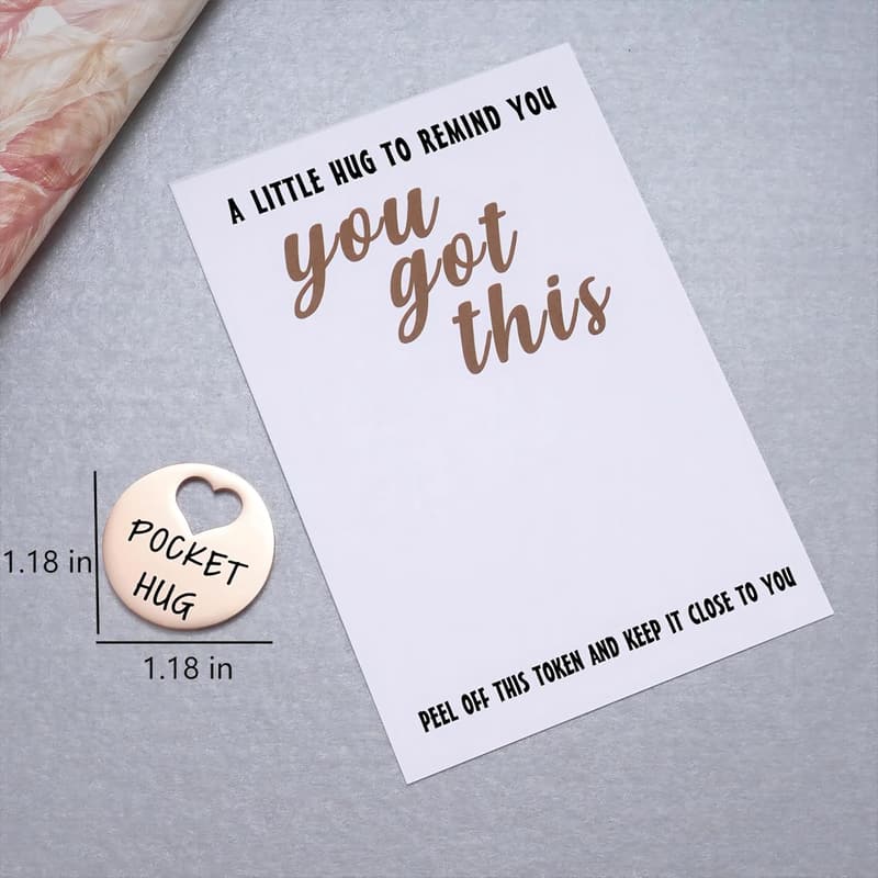 Positivity Hug Token with Greeting Card for Friends & Family