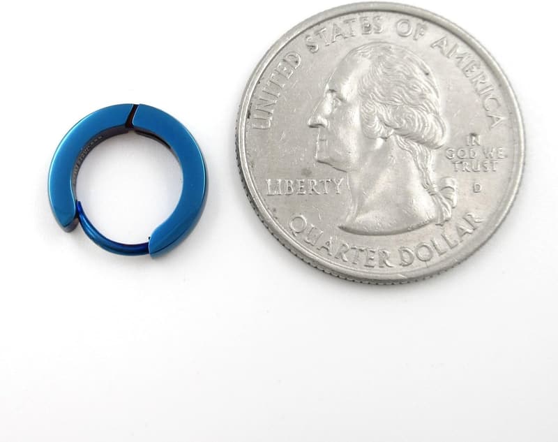 Blue Plated Stainless Steel Curve Hoop Earrings