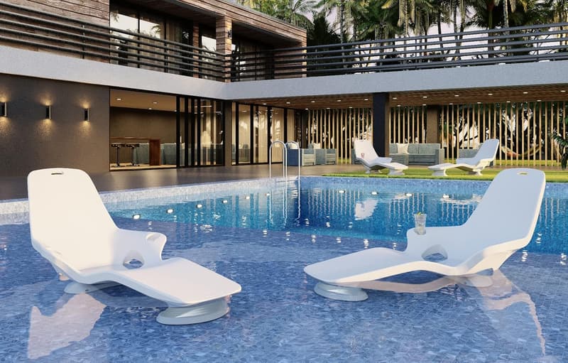 Custom Pool Lounge Chairs for Tanning Shelf - Set of 2