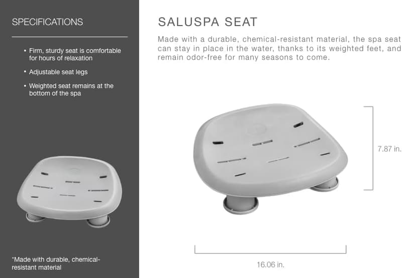 Adjustable Height Non-Slip Spa Comfort Seat - Gray