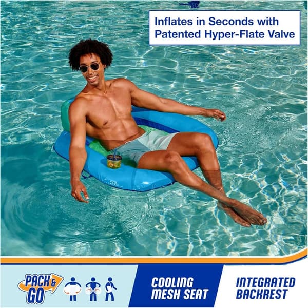 Sky Blue Inflatable Pool Float Chair for Adults