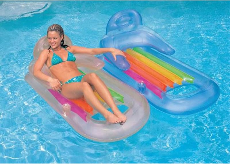 Inflatable King Kool Pool Lounger with Headrest (Pair)