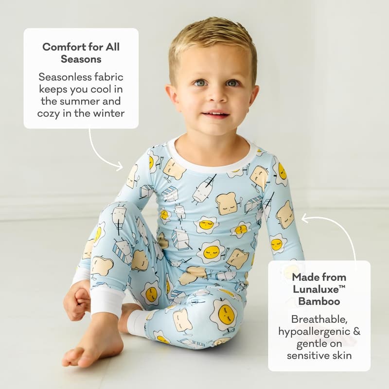Family Matching Bamboo Toddler Pajama Set for Kids
