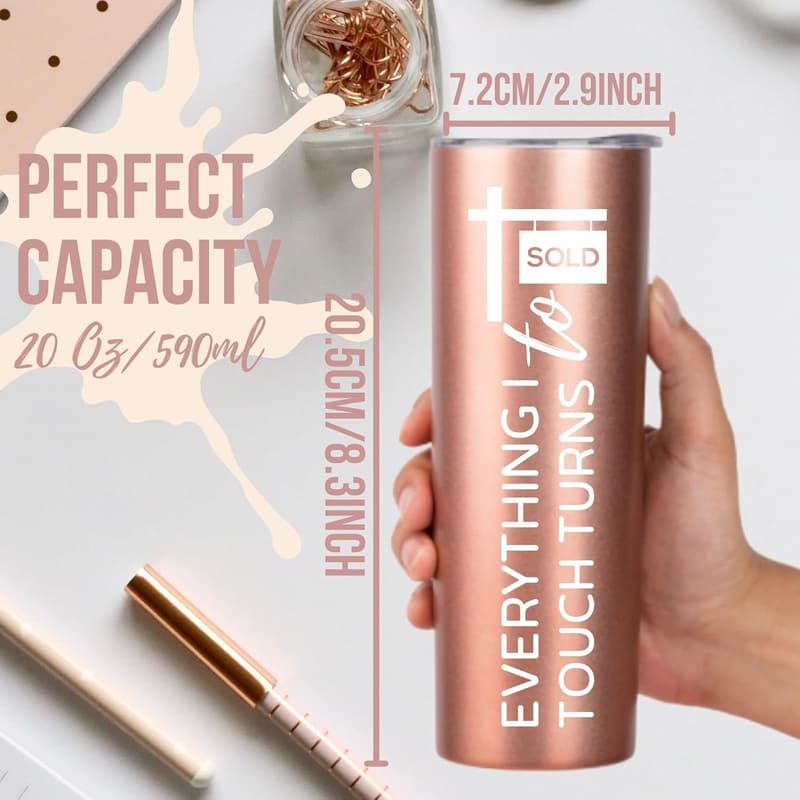 Funny Realtor Tumbler Gift for Women - 20 oz Stainless Steel