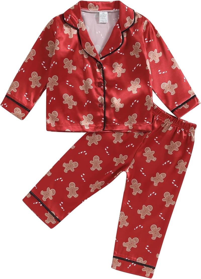 Kids Satin Pajama Set - Button Down Top & Long Pants
