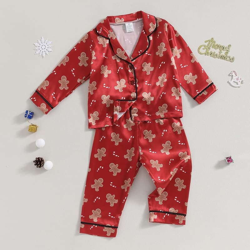 Kids Satin Pajama Set - Button Down Top & Long Pants