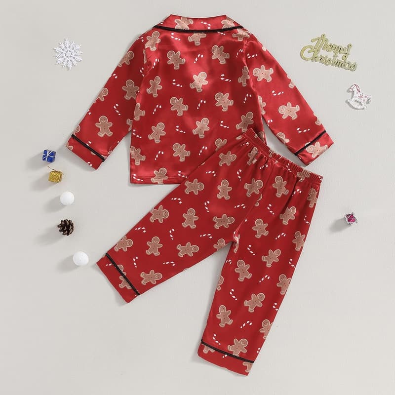 Kids Satin Pajama Set - Button Down Top & Long Pants