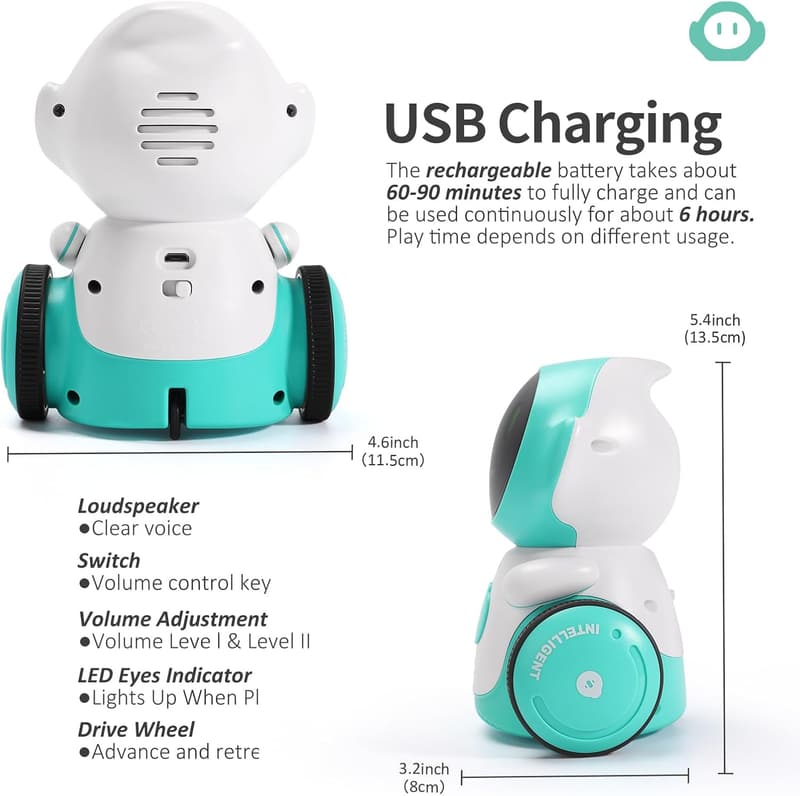 Smart Talking Robot Toy for Kids - Rechargeable, Voice-Controlled, Singing & Dancing