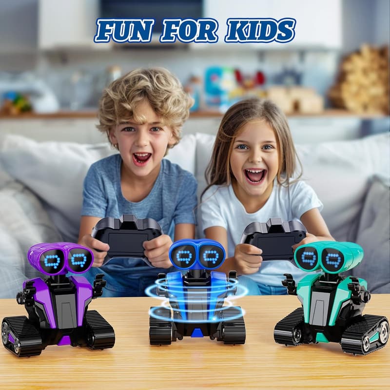 Remote Control Smart Robot Toy for Kids, Rechargeable, LED Eyes
