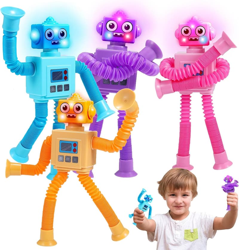 LED Robotic Fidget Toy Set for Kids Ages 2-8
