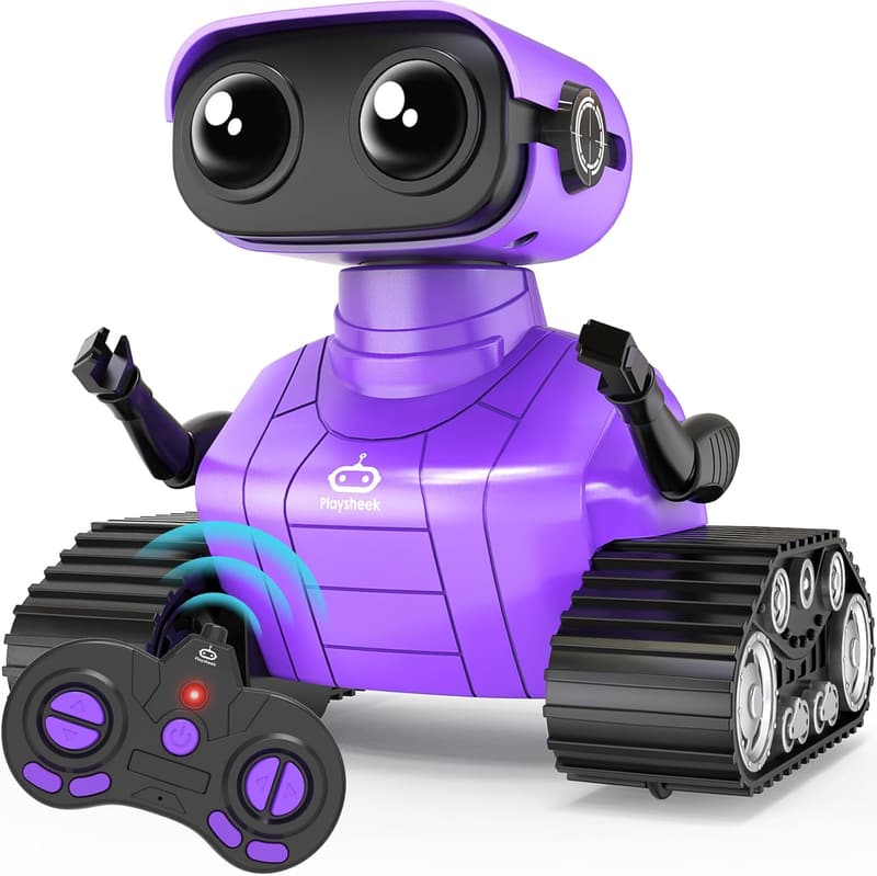 Remote Control Rechargeable Emo Robot Toy for Kids 3+ - Purple