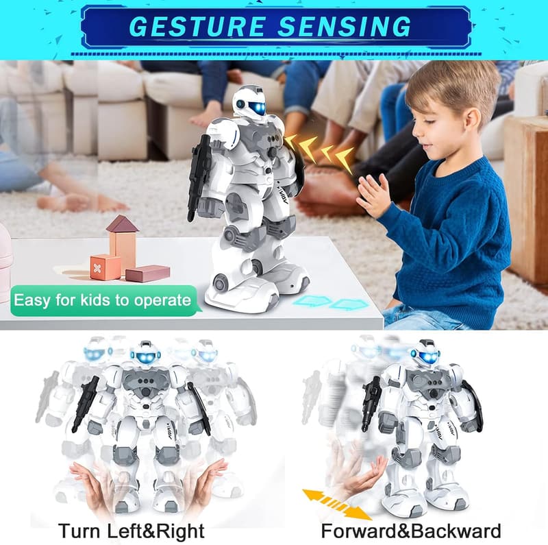 Rechargeable Gesture-Sensing RC Robot Toy for Kids Ages 6-10