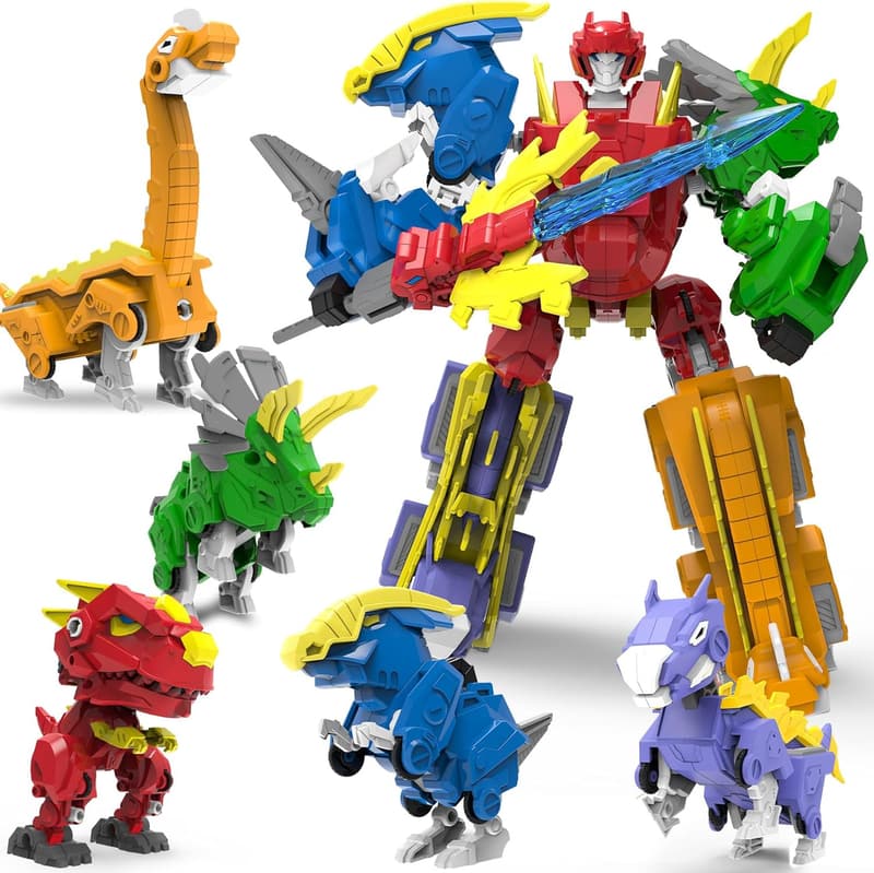 6-in-1 Take Apart Robot Dinosaur Toy for Kids Ages 6-9