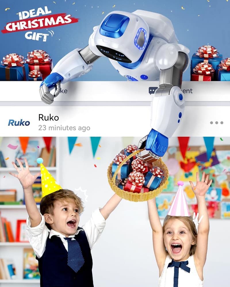 Interactive Programmable RC Robot for Kids Ages 4-9