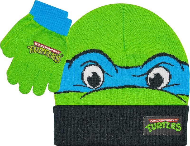 TMNT Winter Hat and Glove Set for Boys, Ages 4-12
