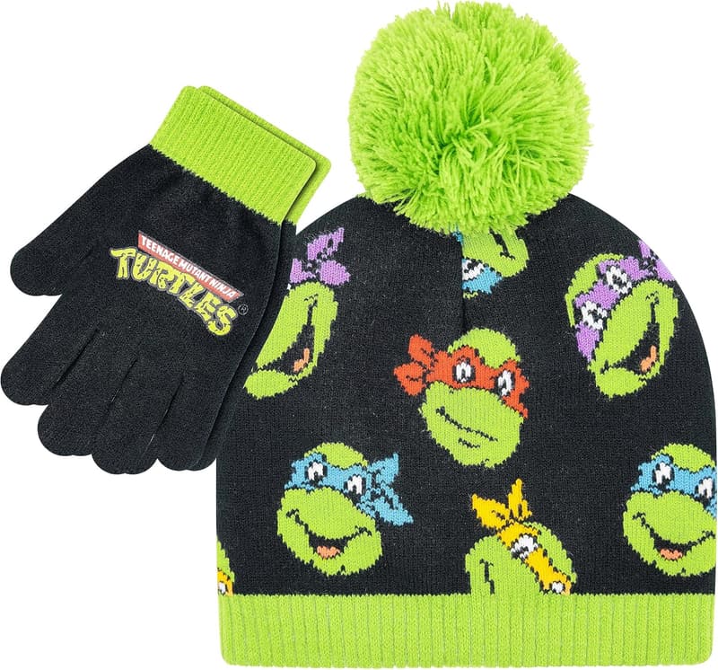 TMNT Boys Winter Hat and Gloves Set, Ages 4-12