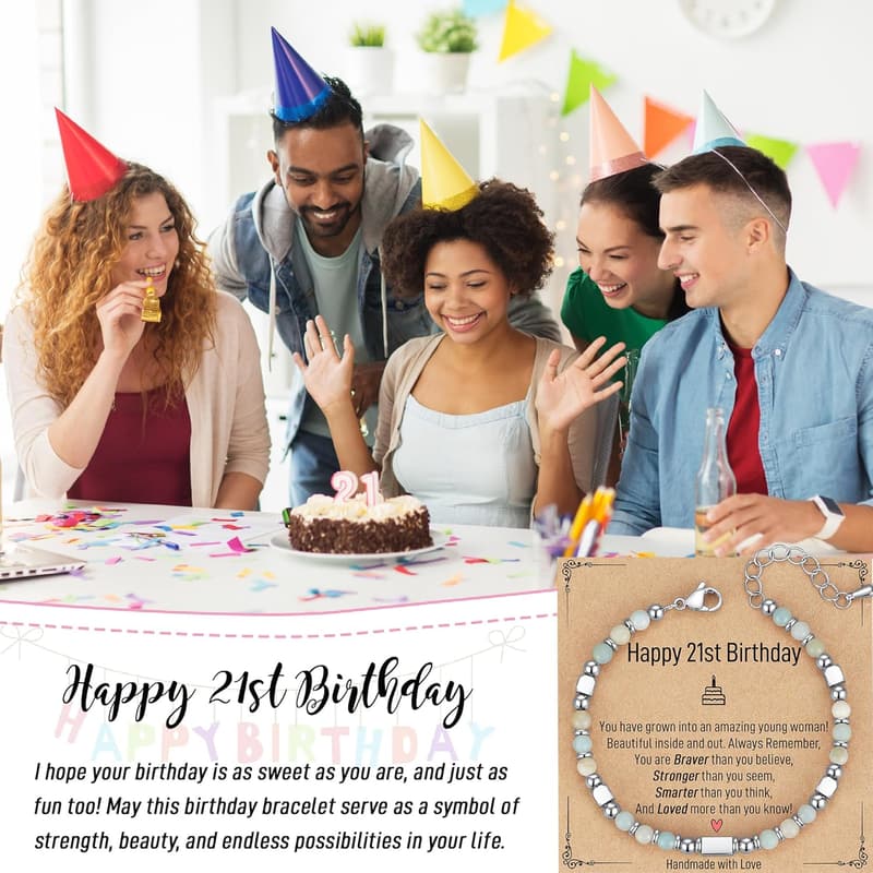 21st Birthday Beaded Bracelet for Women