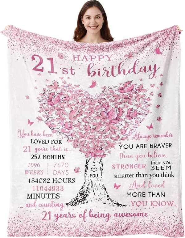21st Birthday Blanket Gift for Her - 50