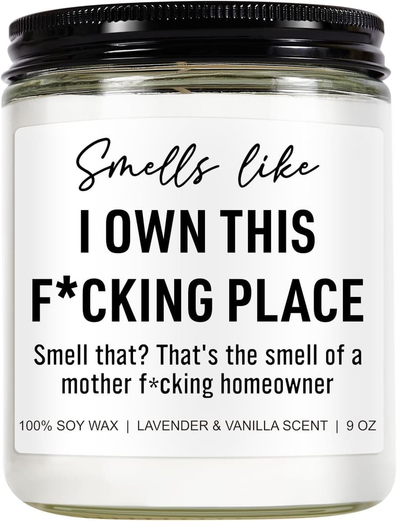 Housewarming Gift: Funny Scented Candle for New Homeowners - 9 oz
