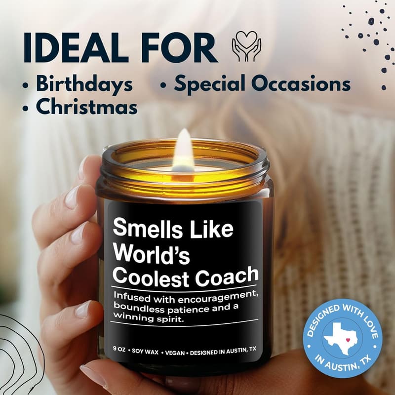 Thank You Coach Candle - Appreciation Gift for Men and Women