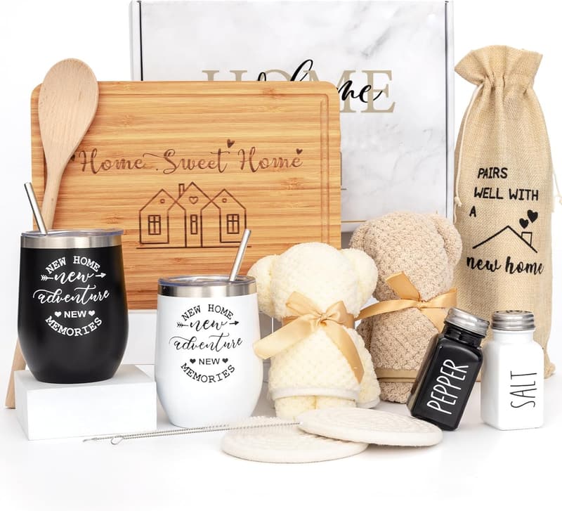 Housewarming Gift Set for Couples - 11 Unique Essentials Baskets
