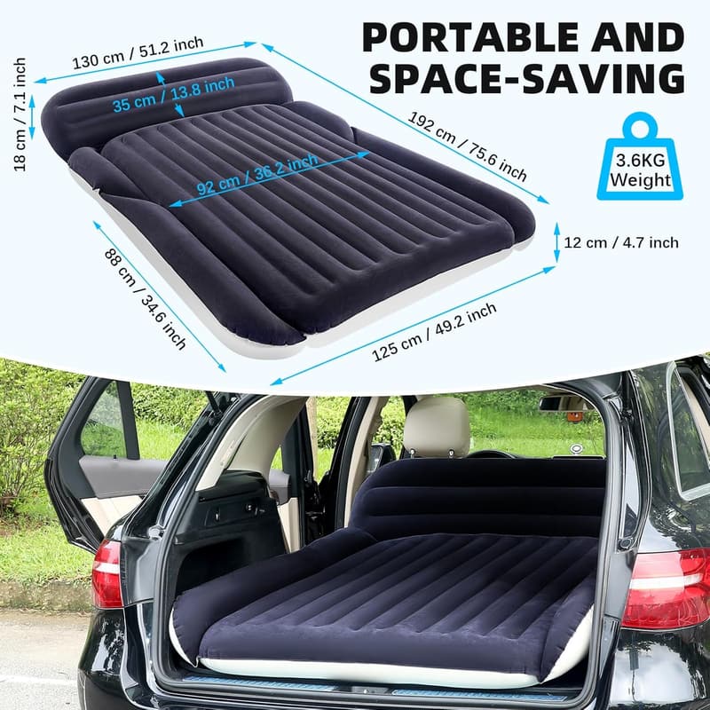 Portable SUV Air Mattress with 2 Pillows for Road Trips