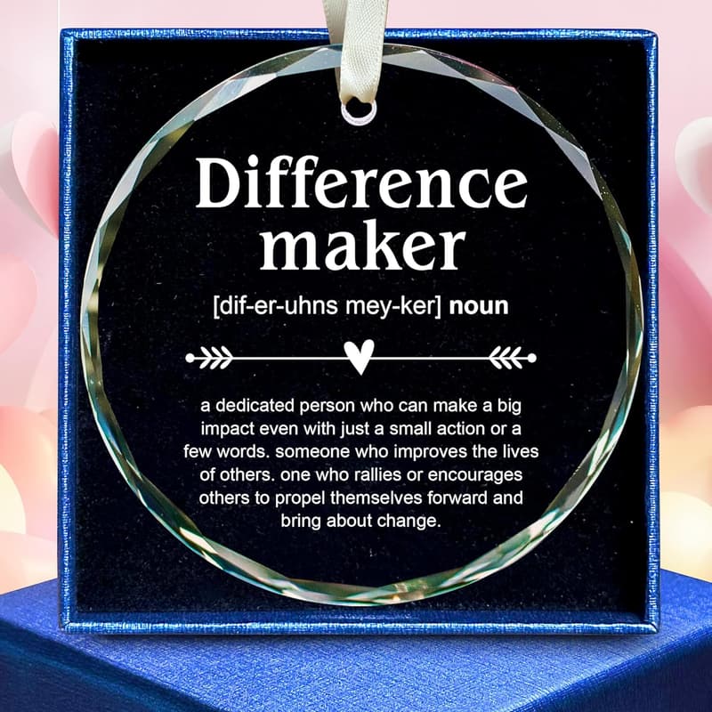 Thank You Gifts for Women - Glass Ornament for Coworkers & Friends