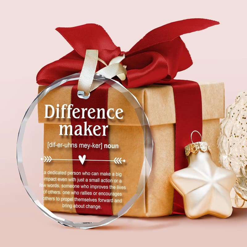 Thank You Gifts for Women - Glass Ornament for Coworkers & Friends