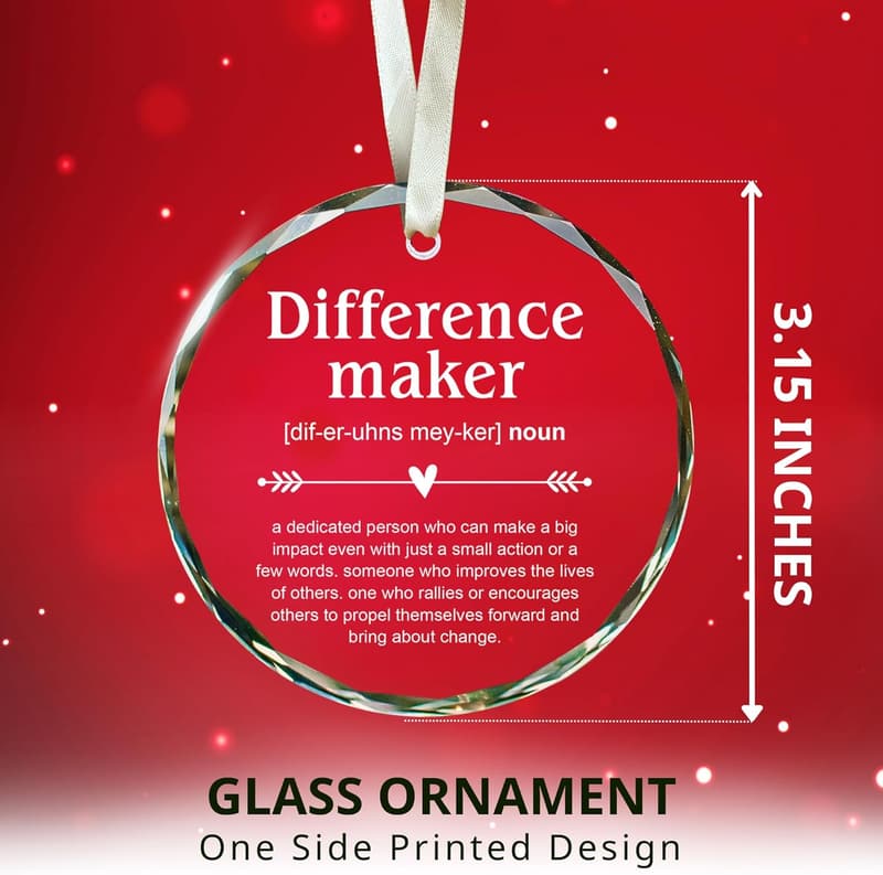 Thank You Gifts for Women - Glass Ornament for Coworkers & Friends