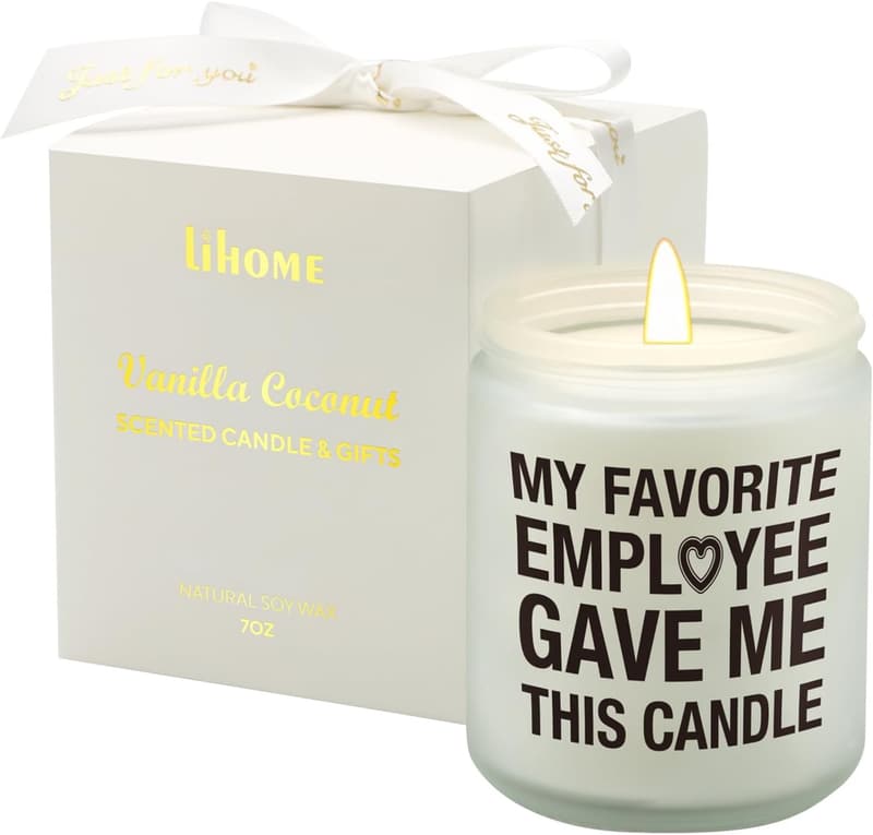 Handmade Vanilla Coconut Soy Candle - Boss Lady Gift (7oz)