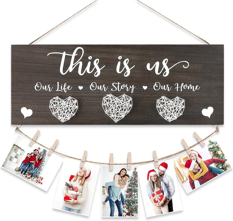 Rustic Wooden Picture Frame Wall Decor for Couples