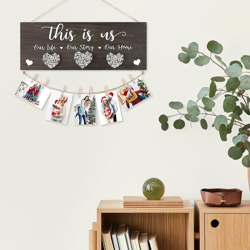 Rustic Wooden Picture Frame Wall Decor for Couples