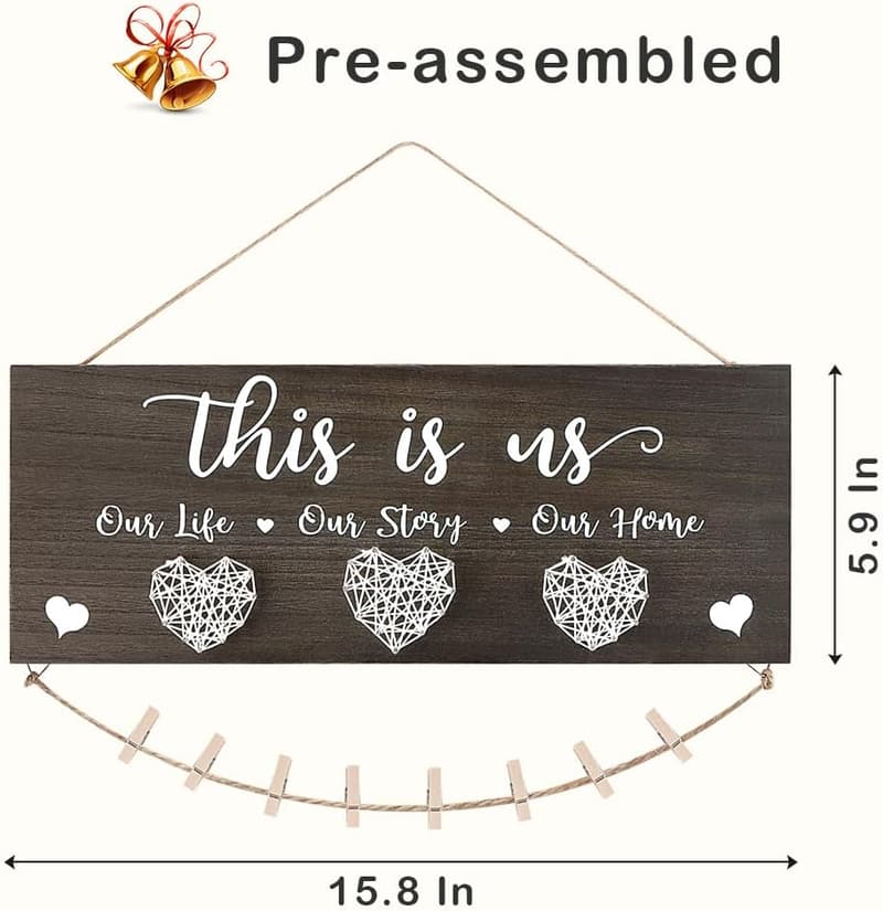 Rustic Wooden Picture Frame Wall Decor for Couples