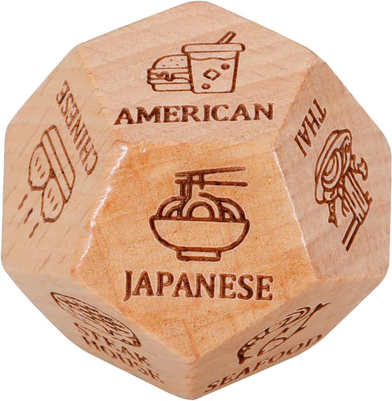 Date Night Foodie Wooden Dice - Fun Gift for Couples