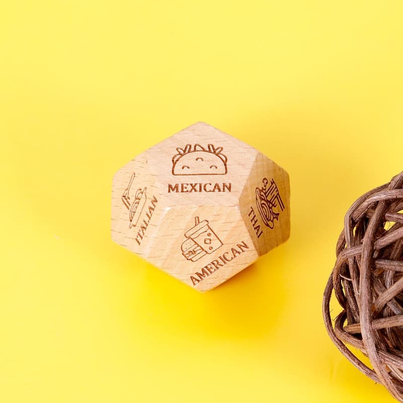 Date Night Foodie Wooden Dice - Fun Gift for Couples