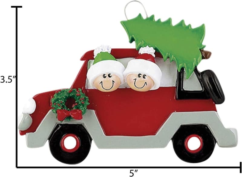 Personalized 2024 Couples Ornament - Travel Santa Head Decor