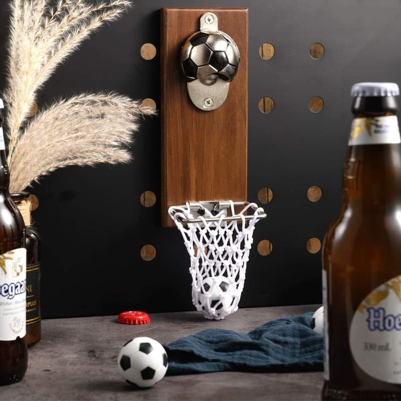 Soccer Bottle Opener with Cap Collector – Perfect for Beer Lovers