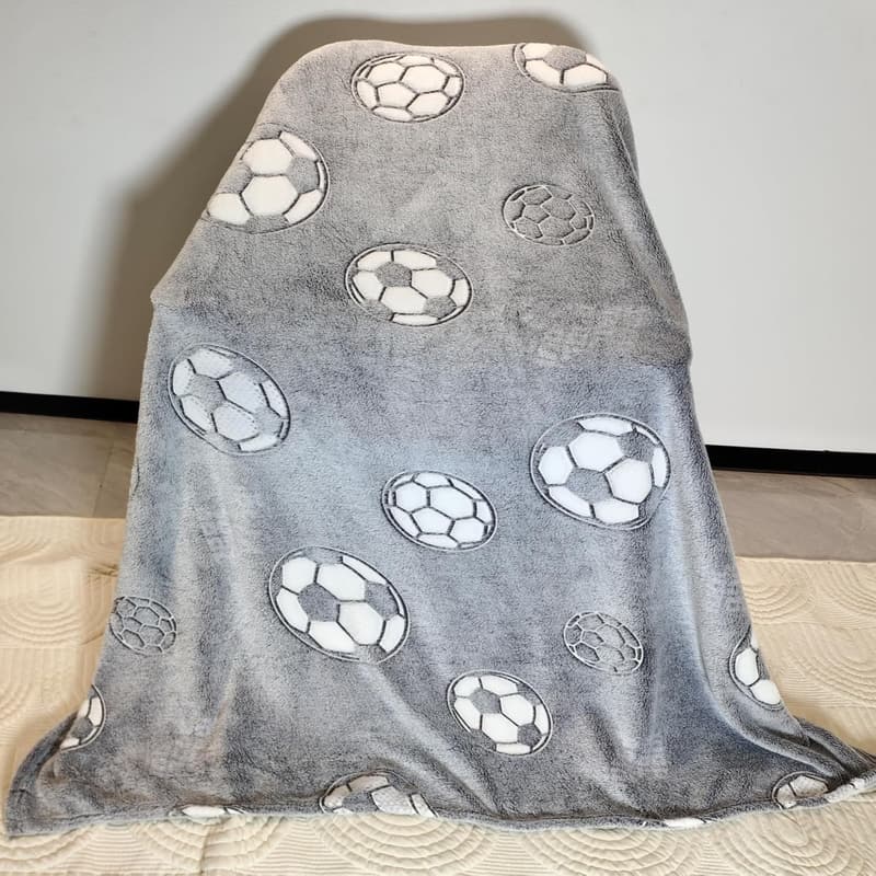Glow in the Dark Soccer Blanket for Kids & Adults - Soft & Cozy 50